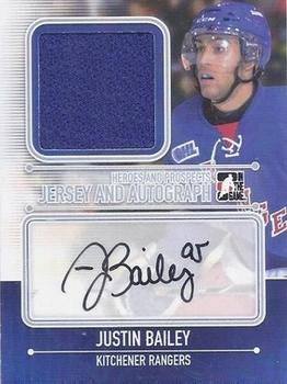 2013-14 In The Game Heroes and Prospects - Jersey Autographs Silver #MA-JB Justin Bailey Front
