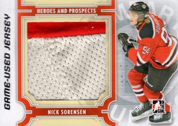 2013-14 In The Game Heroes and Prospects - Game-Used Jersey Silver #M-27 Nick Sorensen Front