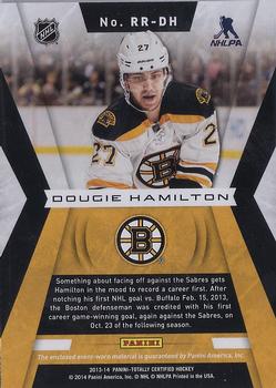 2013-14 Panini Totally Certified - Rookie Roll Call Red Jersey #RR-DH Dougie Hamilton Back