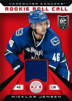 2013-14 Panini Totally Certified - Rookie Roll Call Red Jersey #RR-NJ Nicklas Jensen Front