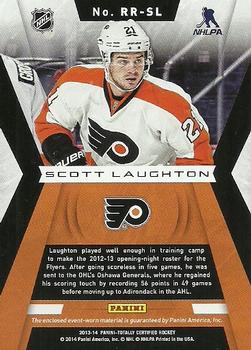 2013-14 Panini Totally Certified - Rookie Roll Call Red Jersey #RR-SL Scott Laughton Back