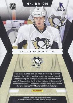 2013-14 Panini Totally Certified - Rookie Roll Call Red Jersey #RR-OM Olli Maatta Back