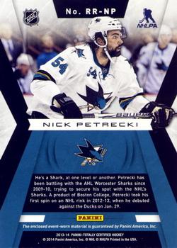 2013-14 Panini Totally Certified - Rookie Roll Call Red Jersey #RR-NP Nick Petrecki Back