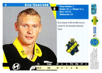 1997-98 Collector's Choice Swedish #5 Dick Tarnström Back