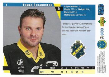 1997-98 Collector's Choice Swedish #7 Tomas Strandberg Back