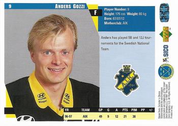 1997-98 Collector's Choice Swedish #9 Anders Gozzi Back