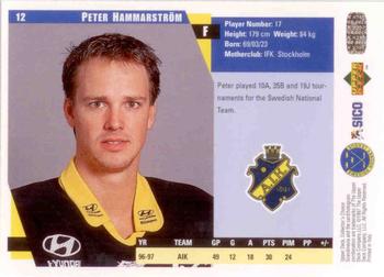 1997-98 Collector's Choice Swedish #12 Peter Hammarström Back