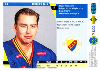 1997-98 Collector's Choice Swedish #44 Nichlas Falk Back