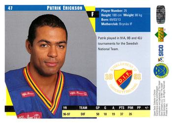 1997-98 Collector's Choice Swedish #47 Patrik Erickson Back