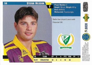 1997-98 Collector's Choice Swedish #58 Stefan Nilsson Back