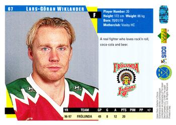 1997-98 Collector's Choice Swedish #67 Lars-Göran Wiklander Back