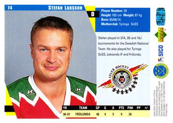 1997-98 Collector's Choice Swedish #74 Stefan Larsson Back