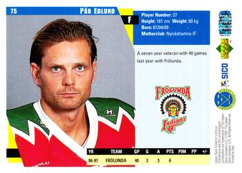 1997-98 Collector's Choice Swedish #75 Pär Edlund Back