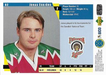 1997-98 Collector's Choice Swedish #82 Jonas Esbjors Back