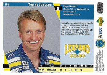 1997-98 Collector's Choice Swedish #101 Tomas Jonsson Back