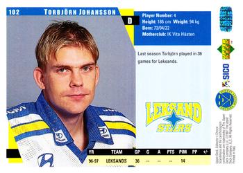1997-98 Collector's Choice Swedish #102 Torbjörn Johansson Back