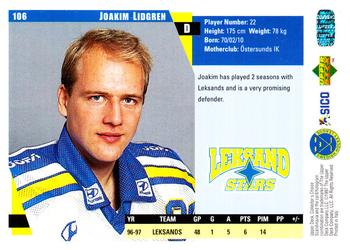 1997-98 Collector's Choice Swedish #106 Joakim Lidgren Back