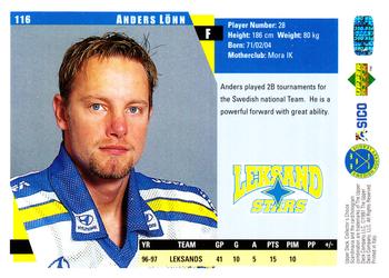 1997-98 Collector's Choice Swedish #116 Anders Lönn Back