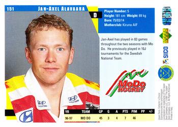 1997-98 Collector's Choice Swedish #151 Jan-Axel Alavaara Back