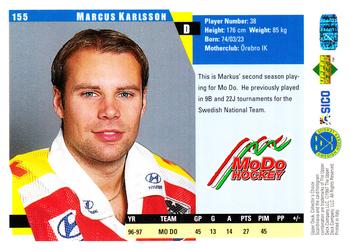1997-98 Collector's Choice Swedish #155 Marcus Karlsson Back