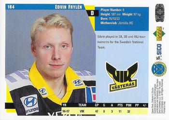 1997-98 Collector's Choice Swedish #184 Edvin Frylen Back