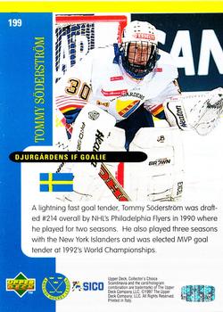 1997-98 Collector's Choice Swedish #199 Tommy Soderström Back