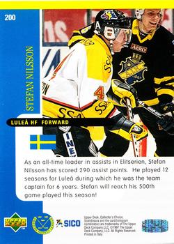 1997-98 Collector's Choice Swedish #200 Stefan Nilsson Back