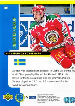 1997-98 Collector's Choice Swedish #203 Christer Olsson Back