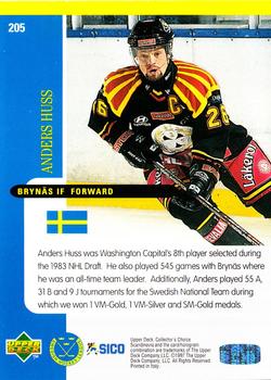 1997-98 Collector's Choice Swedish #205 Anders Huss Back