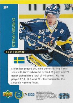 1997-98 Collector's Choice Swedish #207 Stefan Ornskog Back