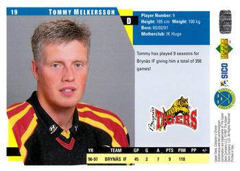 1997-98 Collector's Choice Swedish #19 Tommy Melkersson Back
