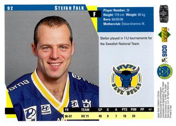 1997-98 Collector's Choice Swedish #92 Stefan Falk Back