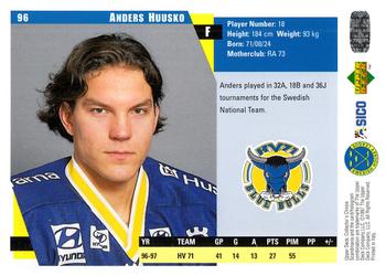 1997-98 Collector's Choice Swedish #96 Anders Huusko Back