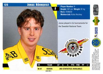 1997-98 Collector's Choice Swedish #125 Jonas Rönnqvist Back