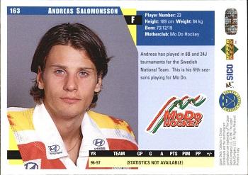 1997-98 Collector's Choice Swedish #163 Andreas Salomonsson Back