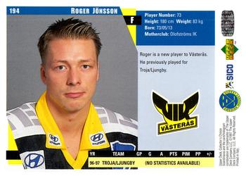 1997-98 Collector's Choice Swedish #194 Roger Jönsson Back