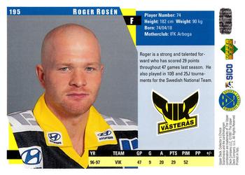 1997-98 Collector's Choice Swedish #195 Roger Rosén Back