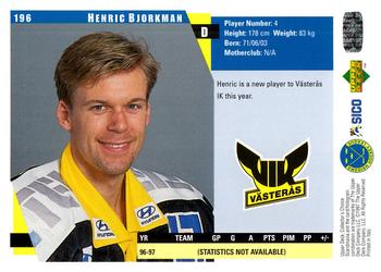 1997-98 Collector's Choice Swedish #196 Henric Bjorkman Back