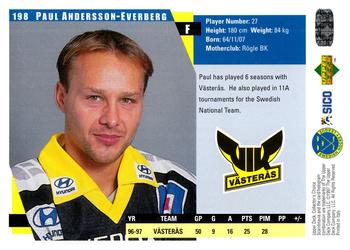 1997-98 Collector's Choice Swedish #198 Paul Andersson-Everberg Back