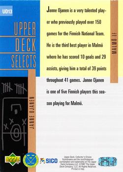 1997-98 Collector's Choice Swedish - Upper Deck Selects #UD13 Janne Ojanen Back