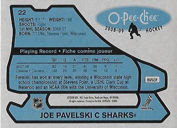 2008-09 O-Pee-Chee - 1979-80 Retro #22 Joe Pavelski Back
