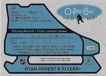 2008-09 O-Pee-Chee - 1979-80 Retro #43 Ryan Parent Back