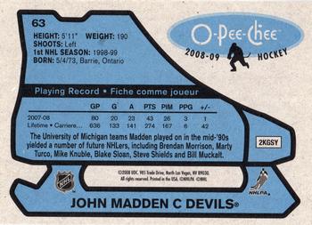 2008-09 O-Pee-Chee - 1979-80 Retro #63 John Madden Back