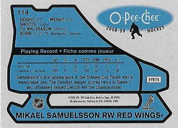 2008-09 O-Pee-Chee - 1979-80 Retro #114 Mikael Samuelsson Back