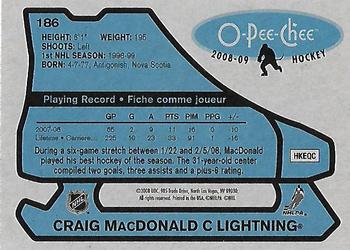 2008-09 O-Pee-Chee - 1979-80 Retro #186 Craig MacDonald Back