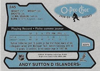 2008-09 O-Pee-Chee - 1979-80 Retro #245 Andy Sutton Back