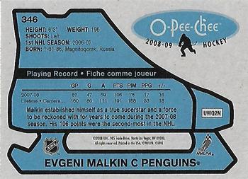 2008-09 O-Pee-Chee - 1979-80 Retro #346 Evgeni Malkin Back