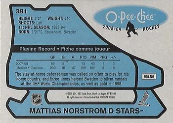 2008-09 O-Pee-Chee - 1979-80 Retro #381 Mattias Norstrom Back