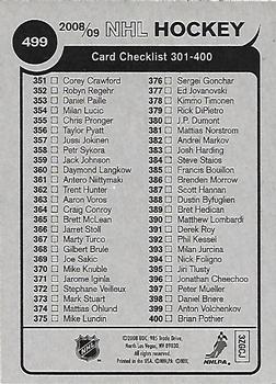 2008-09 O-Pee-Chee - 1979-80 Retro #499 Checklist: 301-400 Back