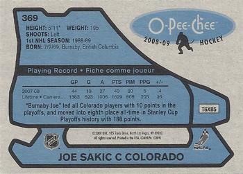 2008-09 O-Pee-Chee - 1979-80 Retro #369 Joe Sakic Back